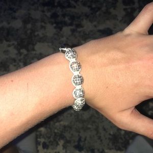 Adjustable Silver Sparkling Bracelet